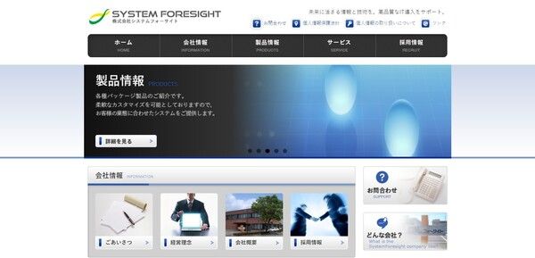 システムフォーサイト公式HPキャプチャ